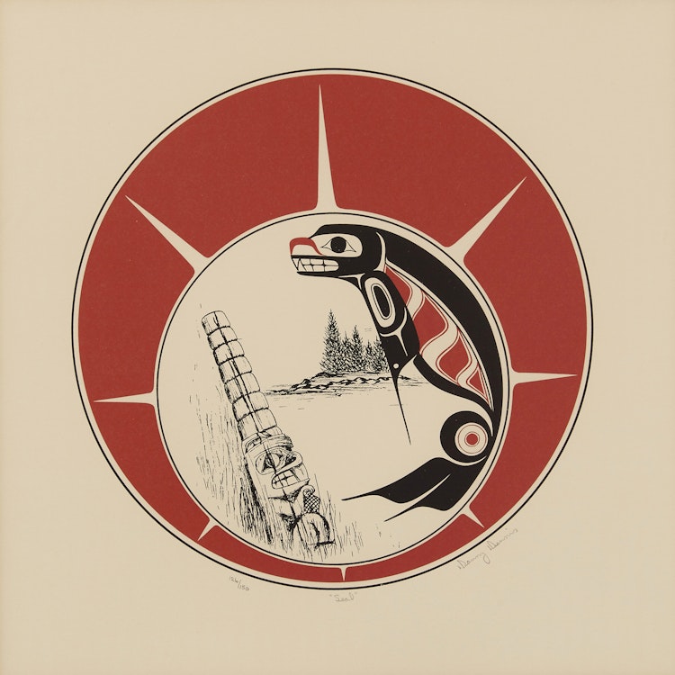Artwork by Danny Dennis, Seal; Salmon