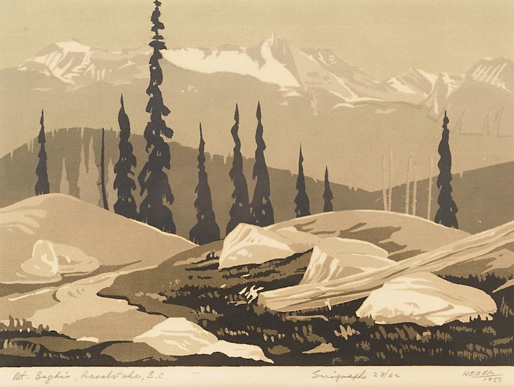 Artwork by George Weber,  Mt. Baglie, Revelstoke, BC