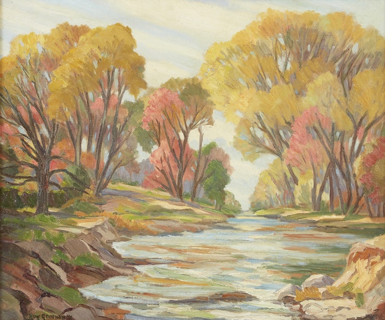 Artwork by Roy Greenaway,  Stream in Early Autumn