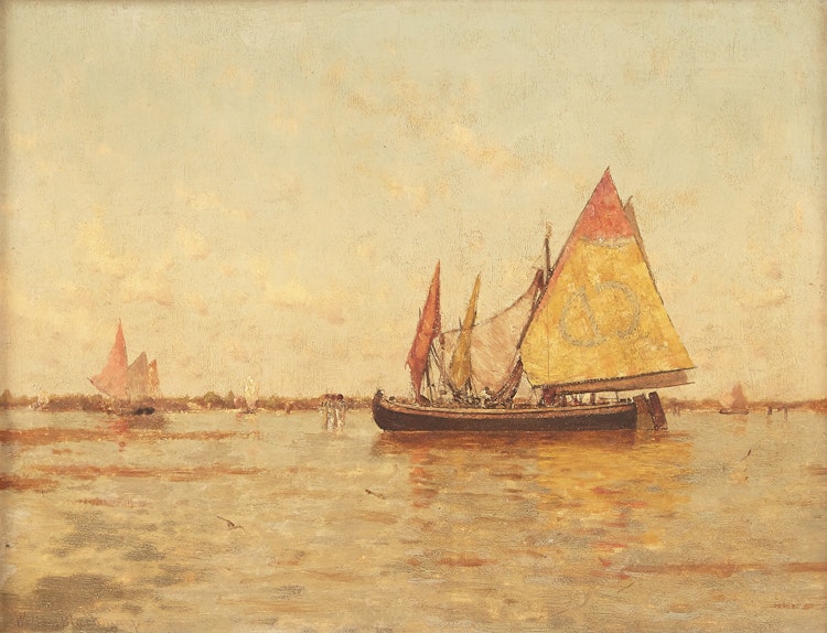 Artwork by William Blackman, Harbour Scene