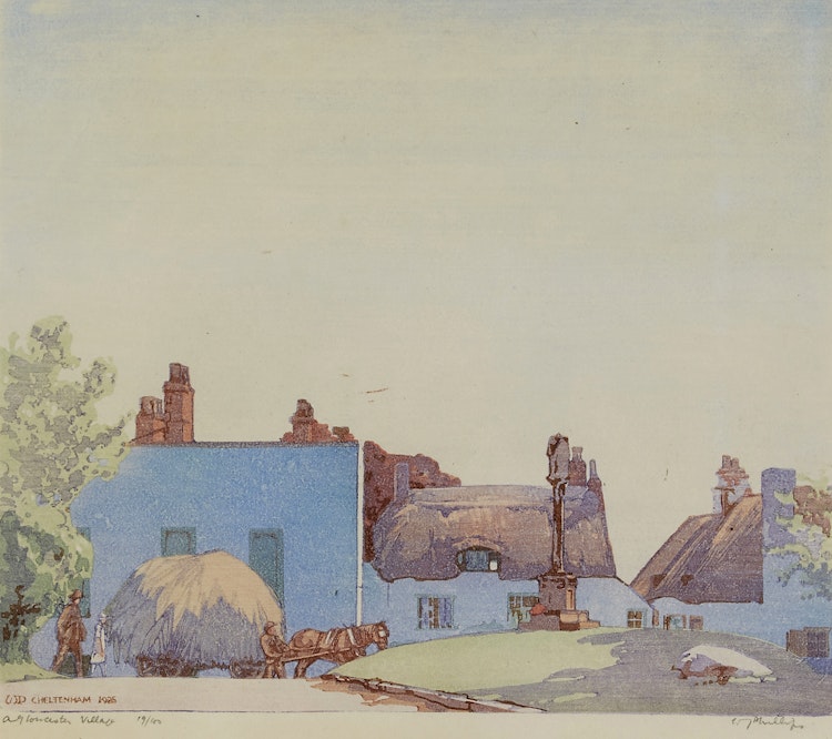 Artwork by Walter Joseph Phillips, A Gloucester Village