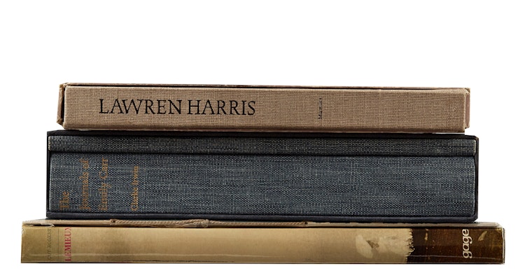 Artwork by Books and Reference, Lawren Harris (Harris & Colgove, eds); Lemieux (Robert); The Journals of Emily Carr (Irwin); The Canadian Art Graphic Art Year Book (1931)