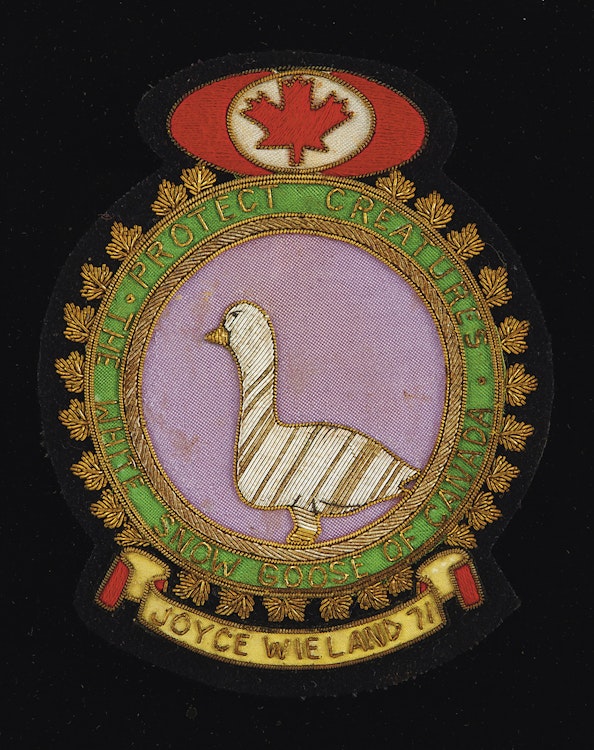Artwork by Joyce Wieland, White Snow Goose of Canada Crest