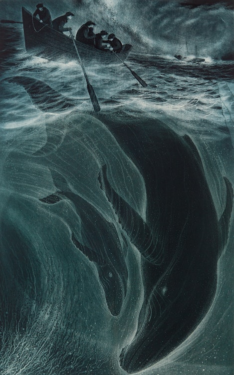Artwork by David Lloyd Blackwood, Loss of the Flora Nickerson