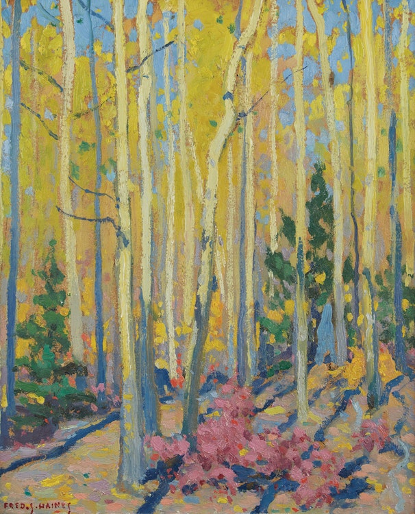 Artwork by Frederick Stanley Haines,  Poplars in the Fall