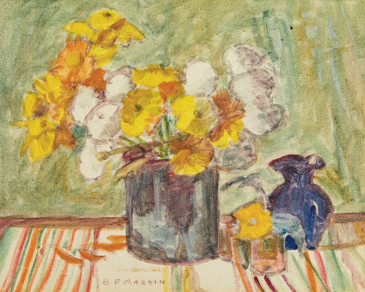 Artwork by Bernice Fenwick Martin, Gold and White Blooms