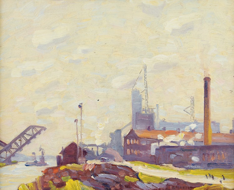 Artwork by Bernice Fenwick Martin,  Steam and Haze of Industry along Toronto’s Waterfront