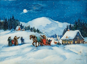 Artwork by Paul Archibald Caron, Christmas Eve