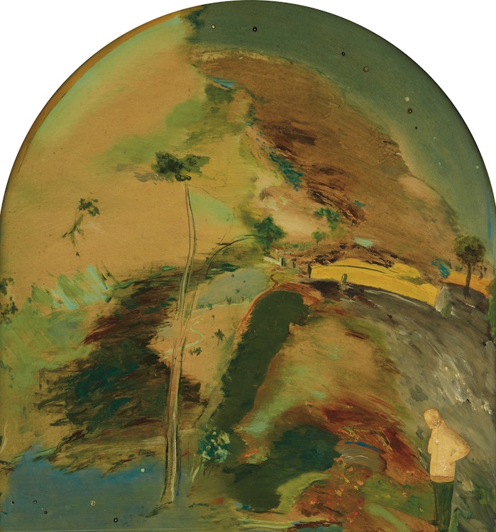 Artwork by Anthony Morse Urquhart, Landscape with Self Portrait