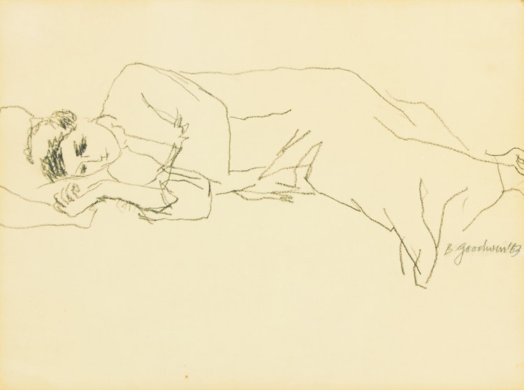 Artwork by Betty Roodish Goodwin, Reclining Woman