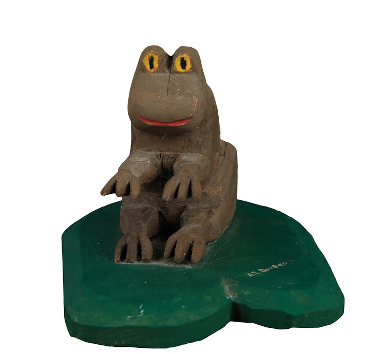 Artwork by AJ Deveau, Frog on Lily Pad