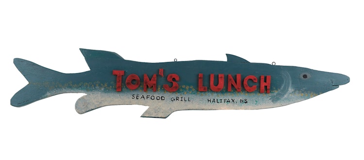 Artwork by Sean M,  “Tom’s Lunch” fish sign