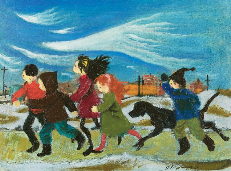 Artwork by William Arthur Winter, Running Children