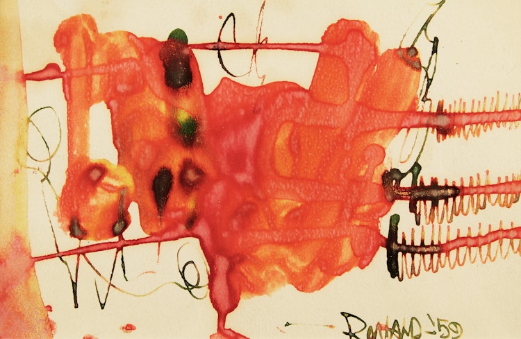 Artwork by William Ronald, Untitled Abstract and Self-Portrait Lithograph (2)