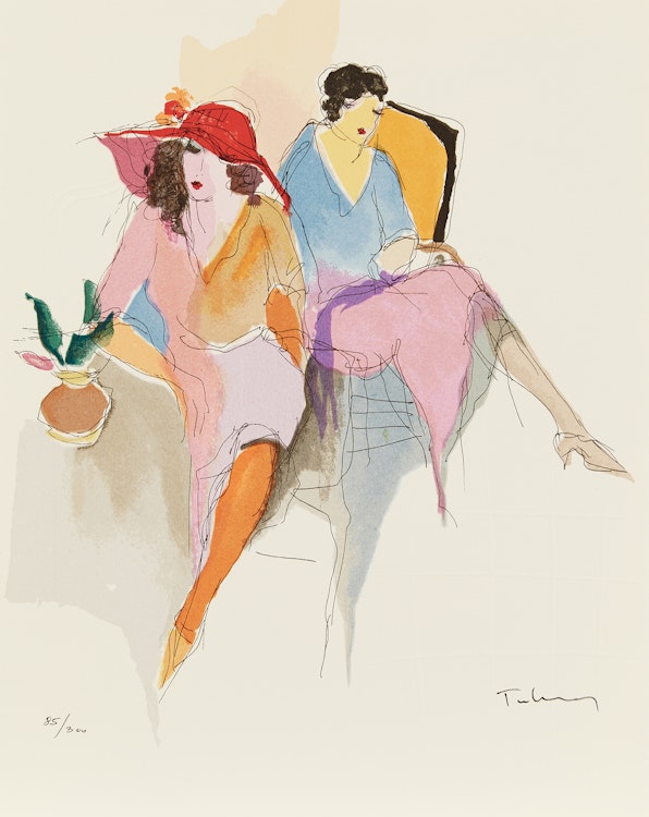 Artwork by Itzchak Tarkay, Les Parisiens Complete Porfolio