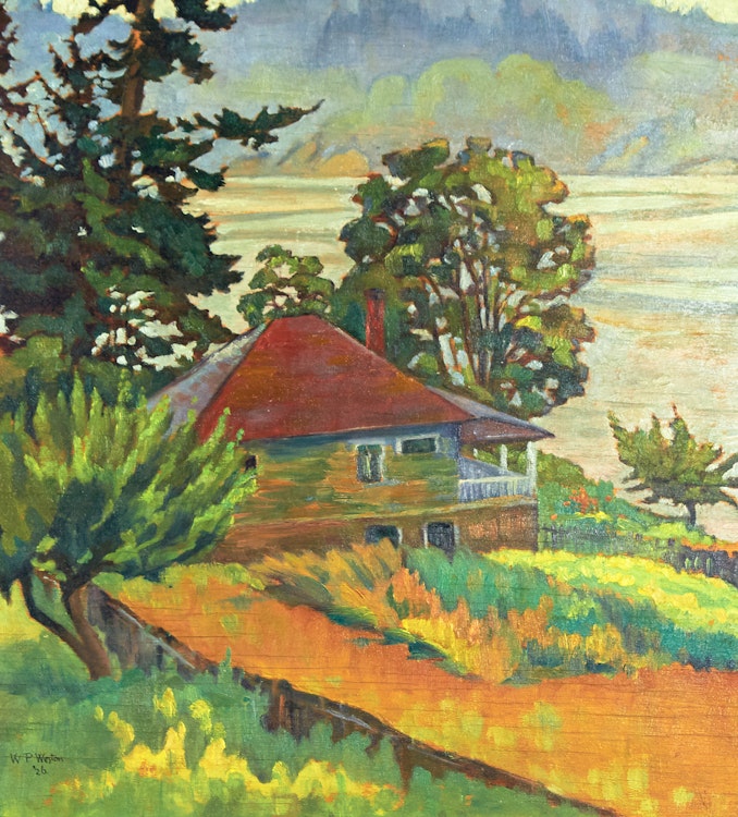 Artwork by William Percival Weston, House at Seaside