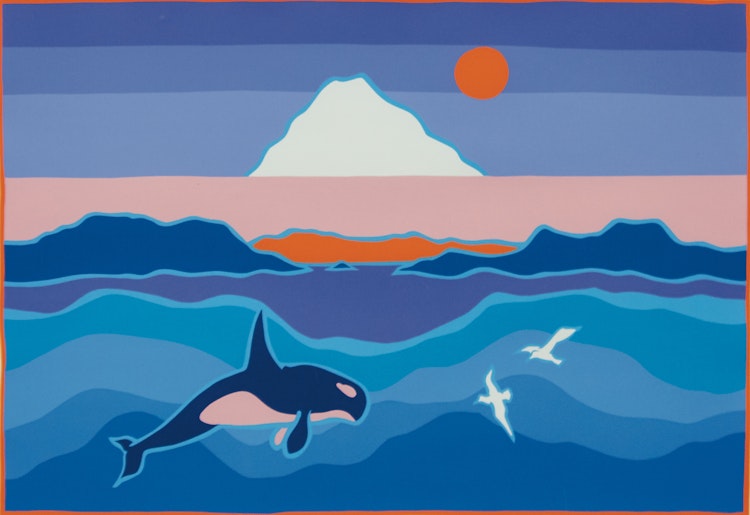 Artwork by Ted Harrison, Mt. Baker