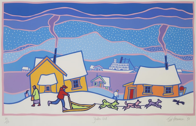 Artwork by Ted Harrison,  Yukon Visit