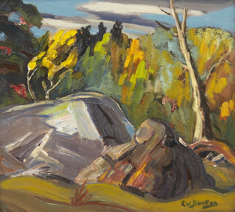 Artwork by Ralph Wallace Burton,  A Touch of Autumn, Near Cantly, Quebec