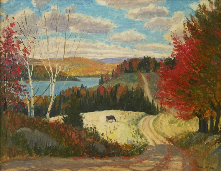 Artwork by Thomas Albert Stone,  Homesteaders Road, Lynx Lake