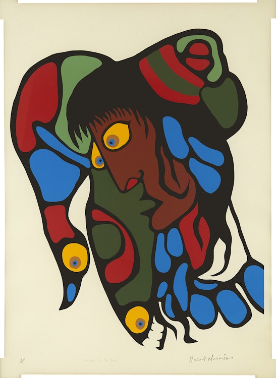 Artwork by Norval Morrisseau,  Vision to its Soul