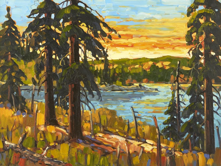 Artwork by Rod Charlesworth,  Autumn Dusk, Shuswap