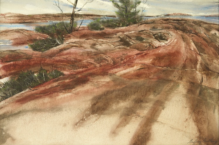 Artwork by Geoffrey Armstrong,  River of Rock, Georgian Bay