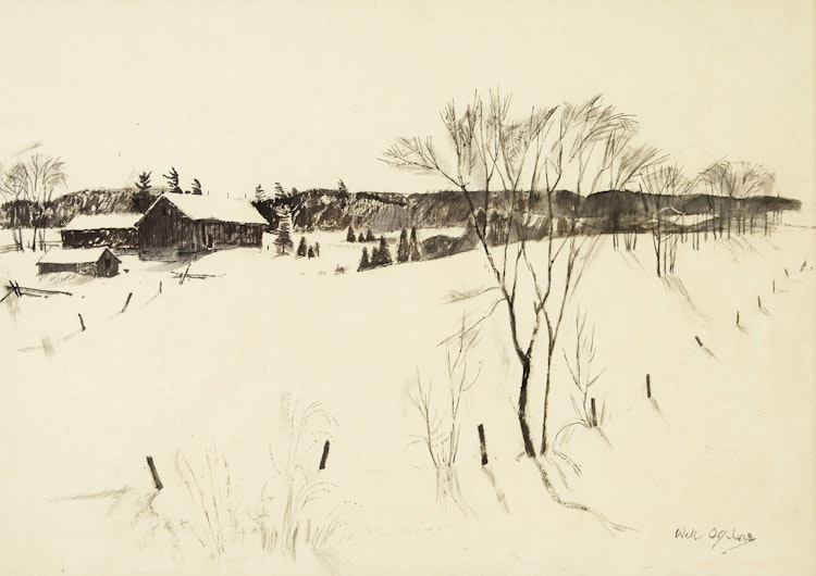 Artwork by William Abernethy Ogilvie,  Valley in Winter