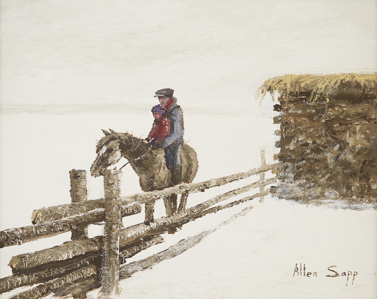 Artwork by Allen Sapp, Riding Around