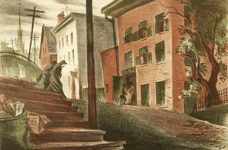 Artwork by Frederick Hagan, Nuns on a Walk