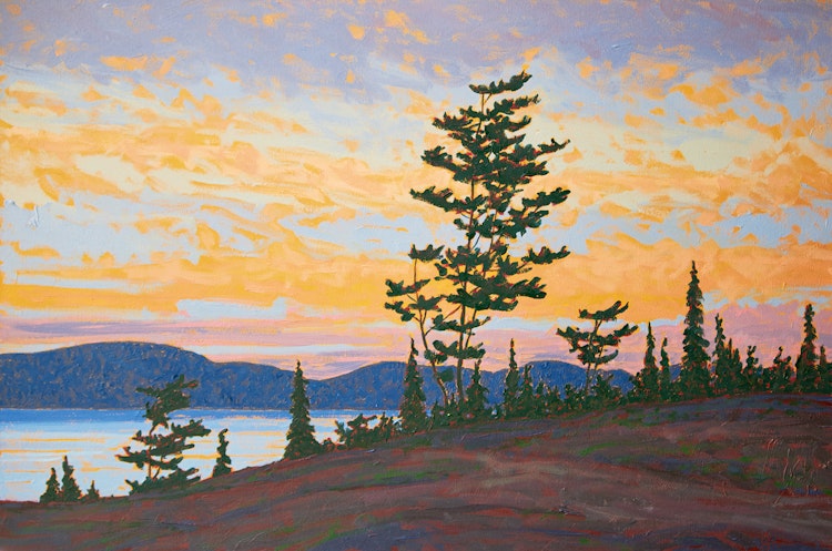 Artwork by Philip Sybal,  Sunrise in September (Near Killarney, Ont.)