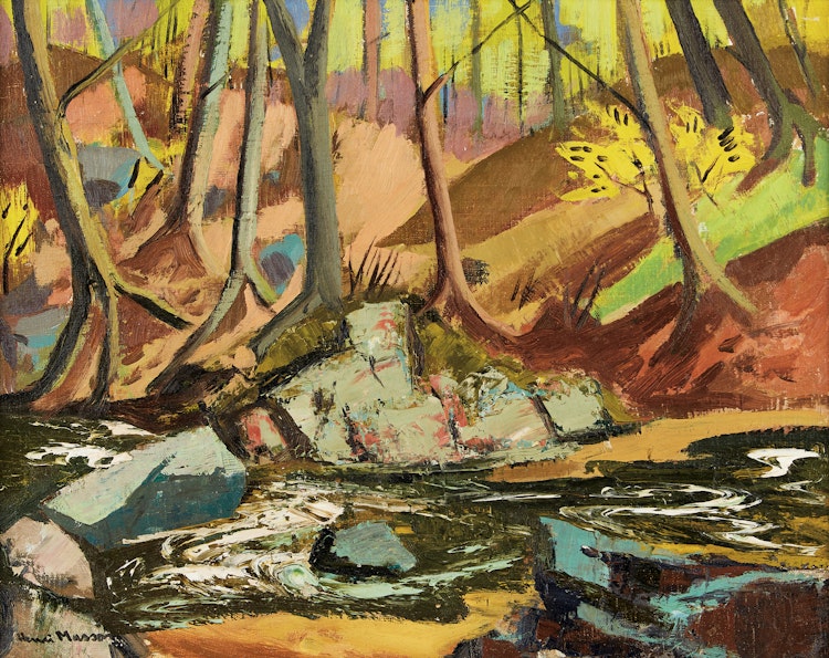Artwork by Henri Leopold Masson, Stream in Autumn