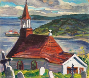 Artwork by Nora Frances Elisabeth Collyer, Indian Church, Tadoussac, Quebec