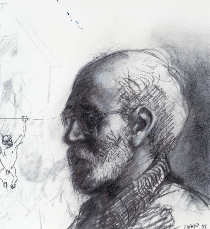Artwork by Joe Fafard, Self Portrait