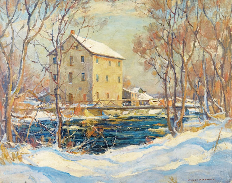 Artwork by Manly Edward MacDonald, Old Mill Salmon River