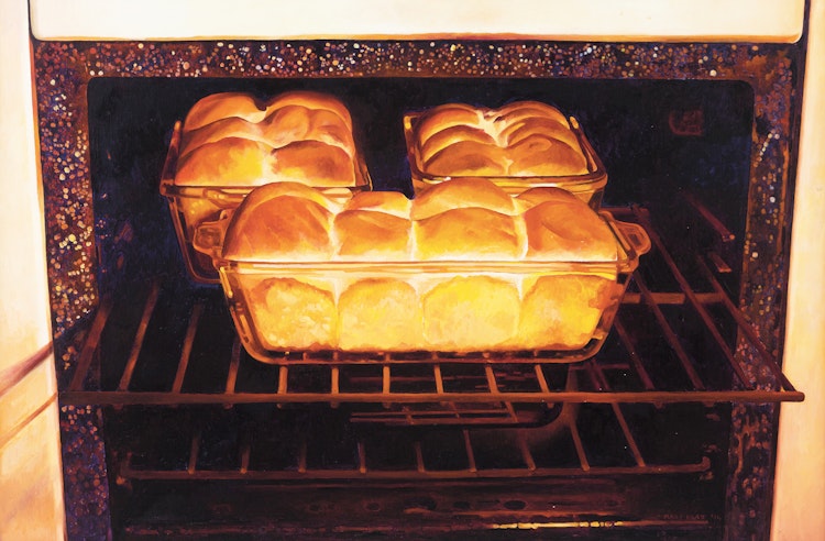 Artwork by Mary Pratt, Baking Bread