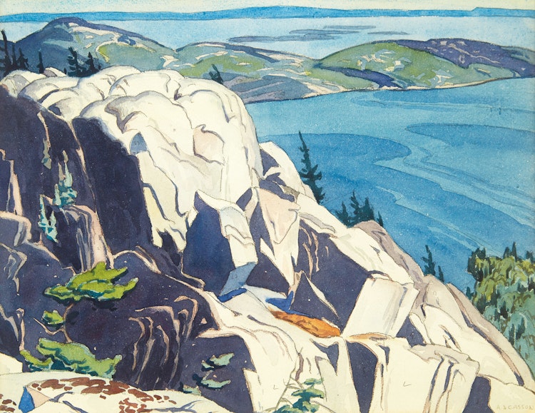 Artwork by Alfred Joseph Casson,  Fraser Bay from the Mustard Cut (Looking West on Baie Fine toward Fraser Bay)