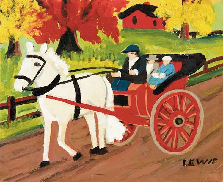 Artwork by Maud Lewis,  Horse-Drawn Carriage