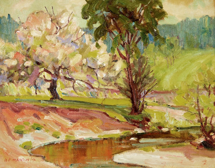 Artwork by Bernice Fenwick Martin, River Landscape, Port Hope
