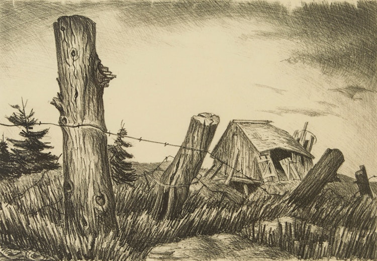 Artwork by Frederick Hagan,  Deserted Farm