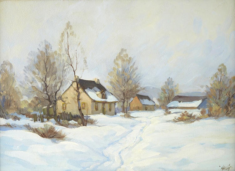 Artwork by RH Arliss, Laurentian Farmstread, March