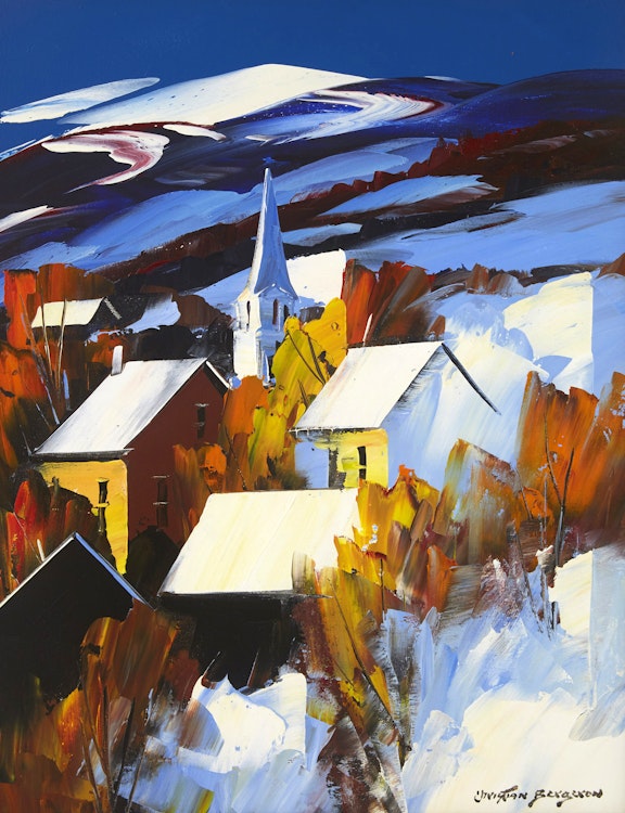 Artwork by Christian Bergeron, Le Clocher Du Village