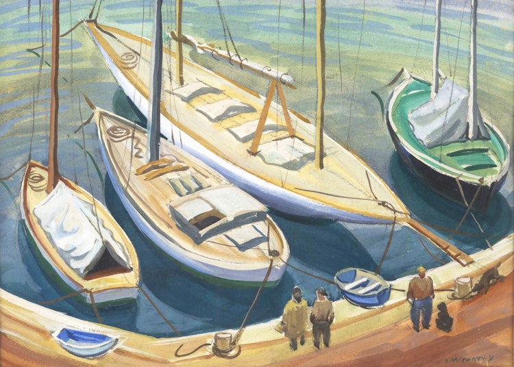 Artwork by Doris Jean McCarthy,  Little Yachts at St. Tropez