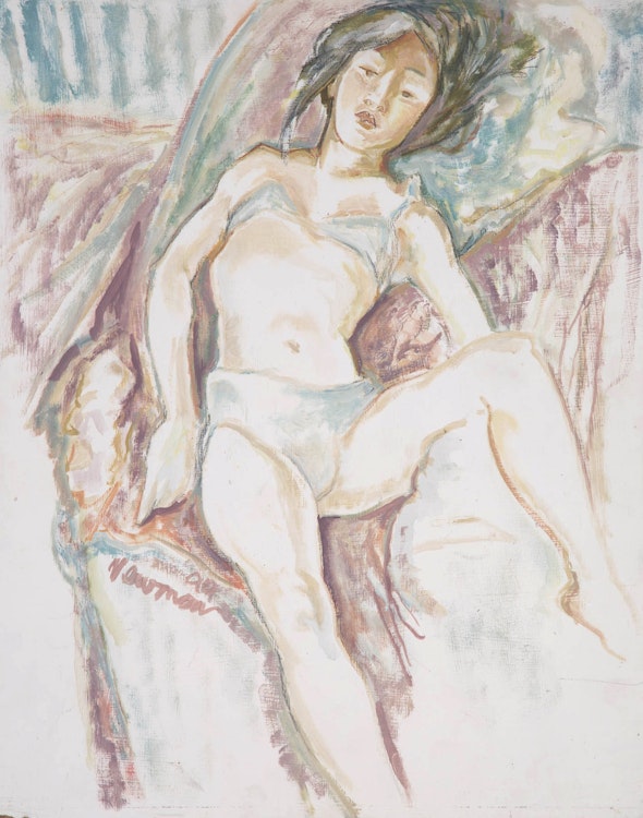 Artwork by John Beatty Newman, Model in Blue