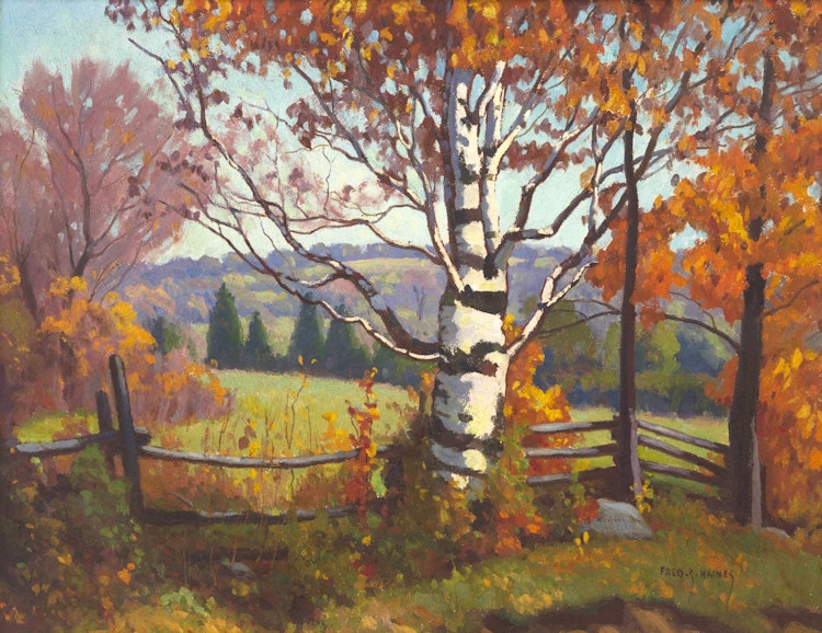 Artwork by Frederick Stanley Haines,  Birch Haliburton, Between Haliburton and Wilberforce