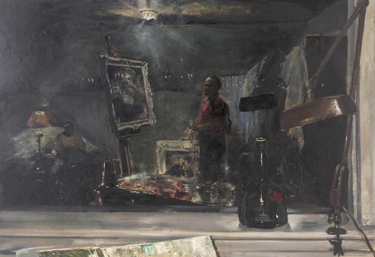 Artwork by John Adrian Darley Dingle,  The Window (The Artist in his Studio)