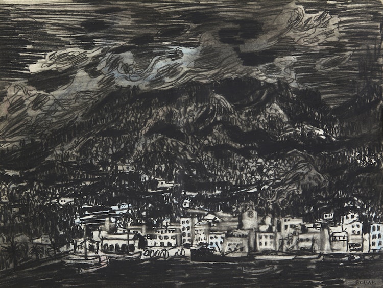 Artwork by Bruno Joseph Bobak, Waterfront Landscape