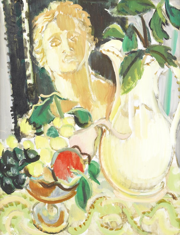 Artwork by William Walton Armstrong,  Pitcher and Fruit