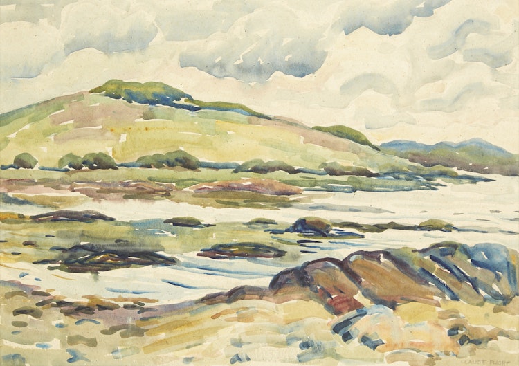 Artwork by Claude Flight, Clouded Landscape