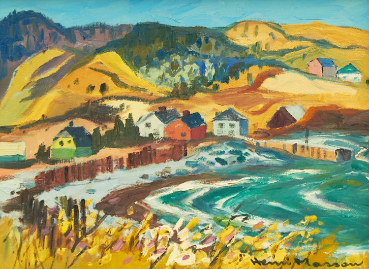 Artwork by Henri Leopold Masson,  Anse au Griffon, Gaspésie